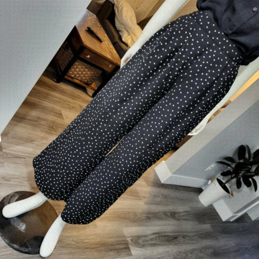 GU - Wide legs cropped polka dot pants US S